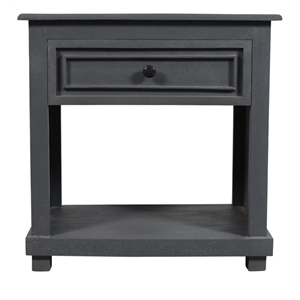 Jenna 1-Drawer Solid Wood Nightstand With Shelf in a Gray Finish