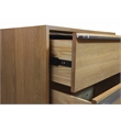 Sarasota Large 2-Drawer Oak Wood Nightstand with Metal Handles in Natural Finish
