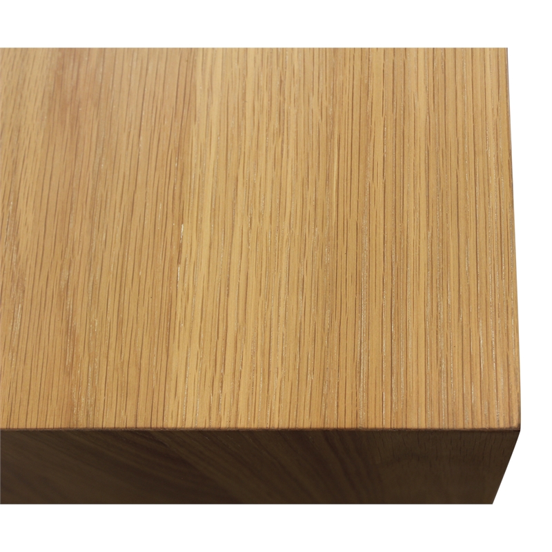 Sarasota Large 2-Drawer Oak Wood Nightstand with Metal Handles in Natural Finish