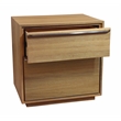 Sarasota Large 2-Drawer Oak Wood Nightstand with Metal Handles in Natural Finish