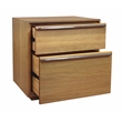 Sarasota Large 2-Drawer Oak Wood Nightstand with Metal Handles in Natural Finish