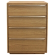 Sarasota 4-Drawer Oak Wood Dresser with Metal Handles in Natural Finish