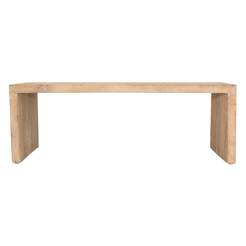 Mir 3-Piece Solid Wood Coffee and End Table Set in Brushed White Finish