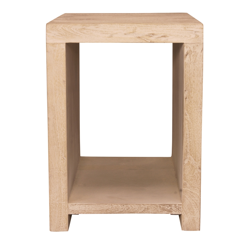 Mir 3-Piece Solid Wood Coffee and End Table Set in Brushed White Finish