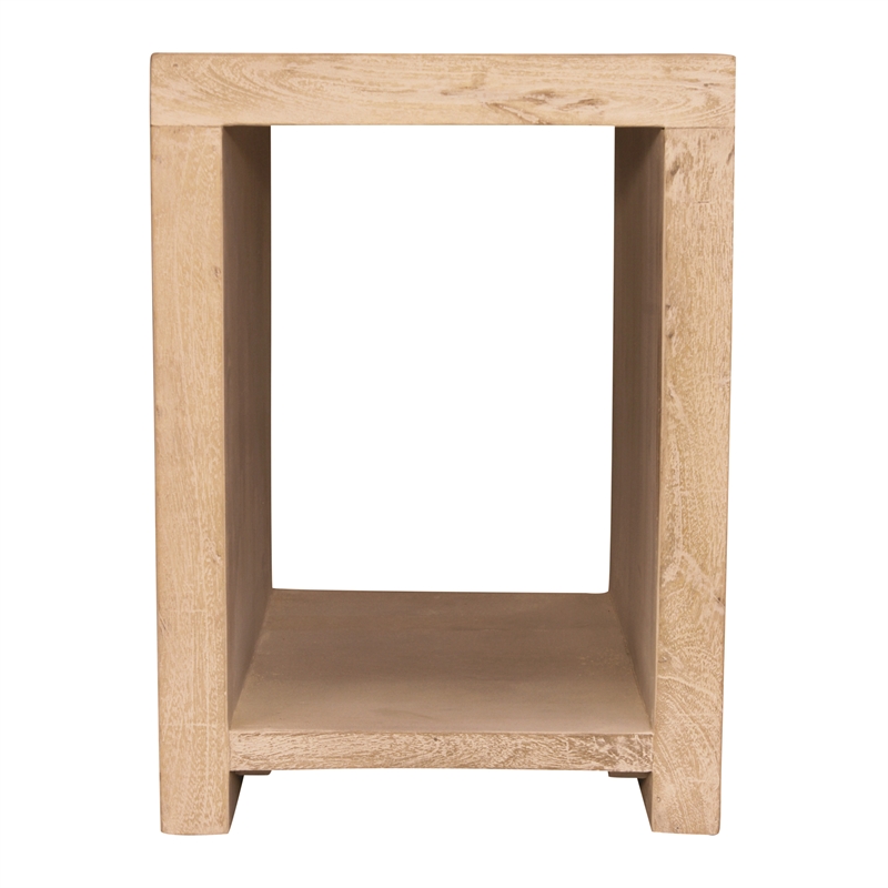 Mir 3-Piece Solid Wood Coffee and End Table Set in Brushed White Finish