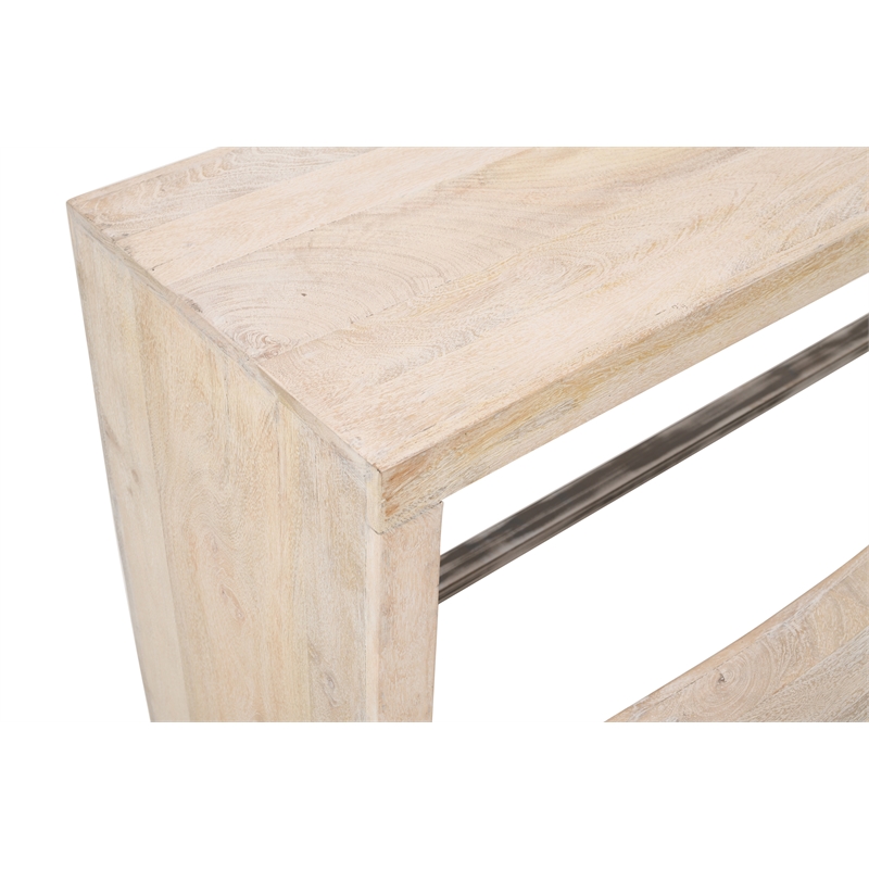 Montez 4-Piece Solid Wood Bar Table and Stools Set in Brushed White Finish