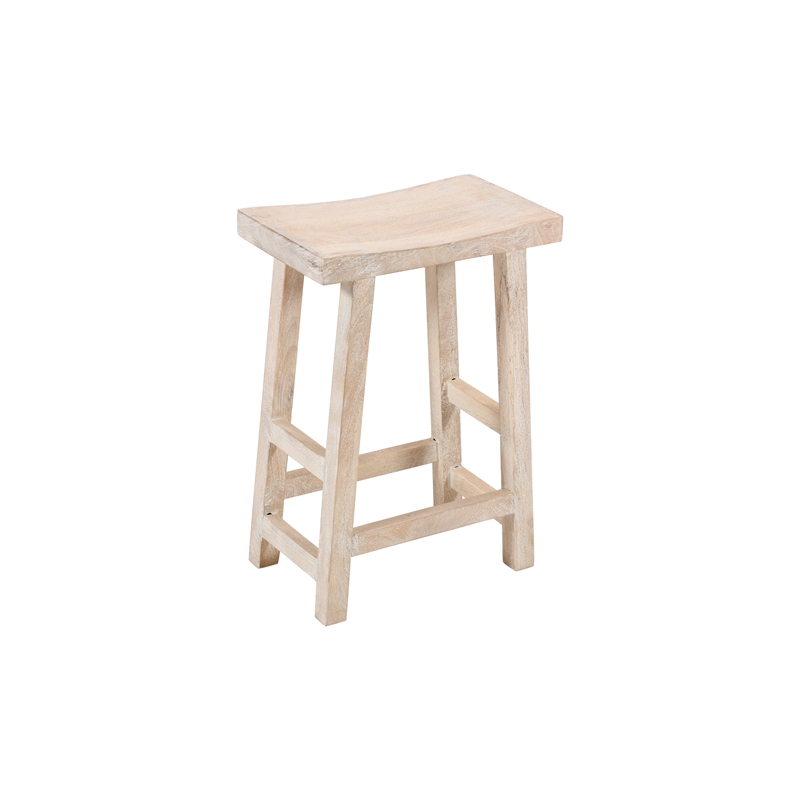 Montez 4-Piece Solid Wood Bar Table and Stools Set in Brushed White Finish