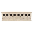 Tropez 8-Door Solid Wood Sideboard With Glass Panels in Distressed White Finish
