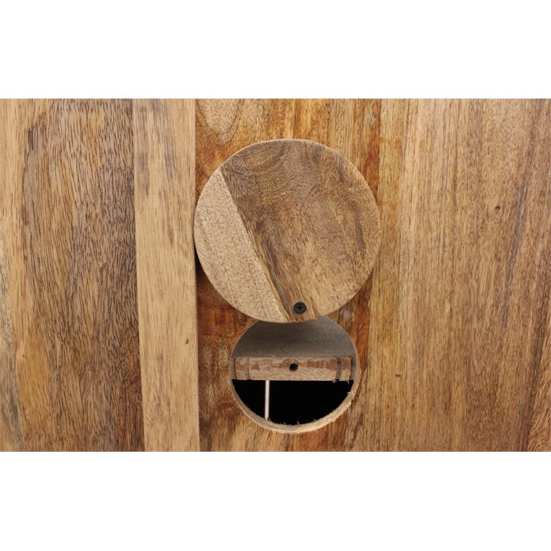 Tropez 8-Door Solid Wood Sideboard With Glass Panels in Distressed White Finish