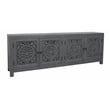 Waverly Solid Wood Media Cabinet with 4 Doors and Gray Finish