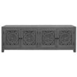 Waverly Solid Wood Media Cabinet with 4 Doors and Gray Finish