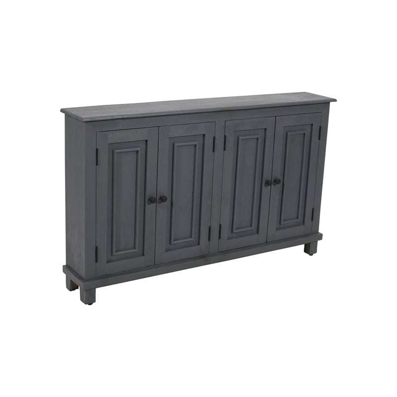 Jenna 4-Door Solid Wood Sideboard with 2 Shelves in a Gray Finish