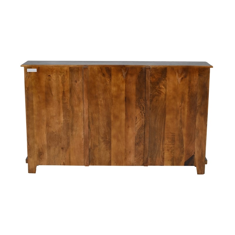 Jenna 4-Door Solid Wood Sideboard with 2 Shelves in a Gray Finish