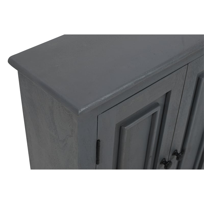 Jenna 4-Door Solid Wood Sideboard with 2 Shelves in a Gray Finish