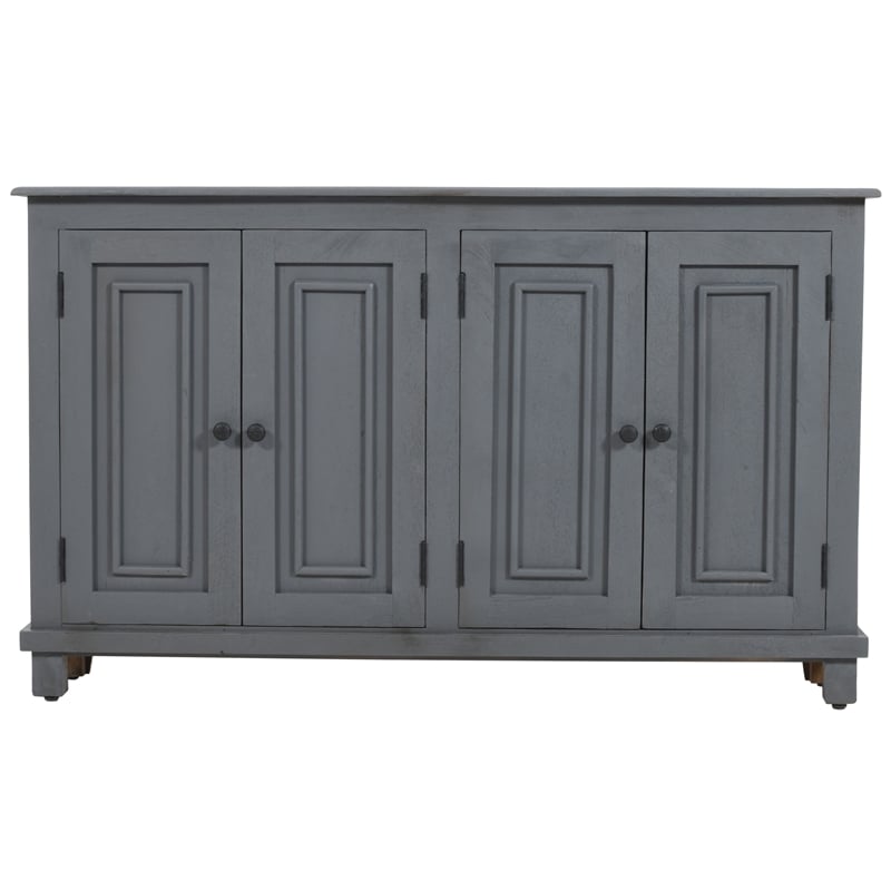 Jenna 4-Door Solid Wood Sideboard with 2 Shelves in a Gray Finish