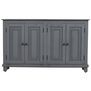 Jenna 4-Door Solid Wood Sideboard with 2 Shelves in a Gray Finish