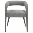 Galway 2-Piece Set of Comfy Cushioned Metal Side Chairs in Dark Gray Fabric