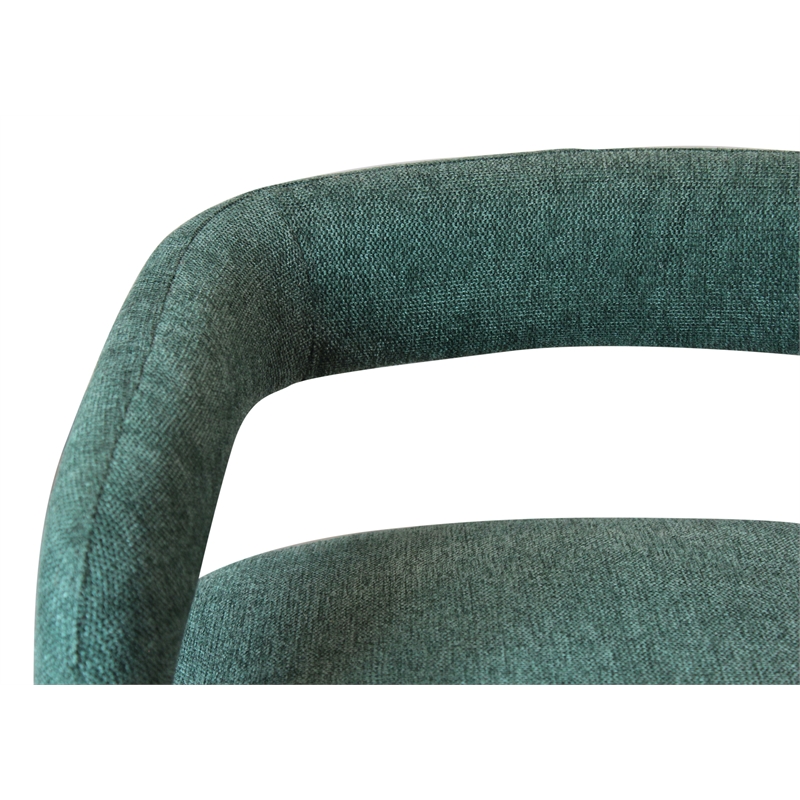 Galway 2-Piece Set of Two Comfy Cushioned Metal Side Chairs in Teal Linen Fabric