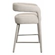Galway Comfy Cushioned Metal Counter Chair in Ivory Linen Fabric