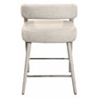 Galway Comfy Cushioned Metal Counter Chair in Ivory Linen Fabric