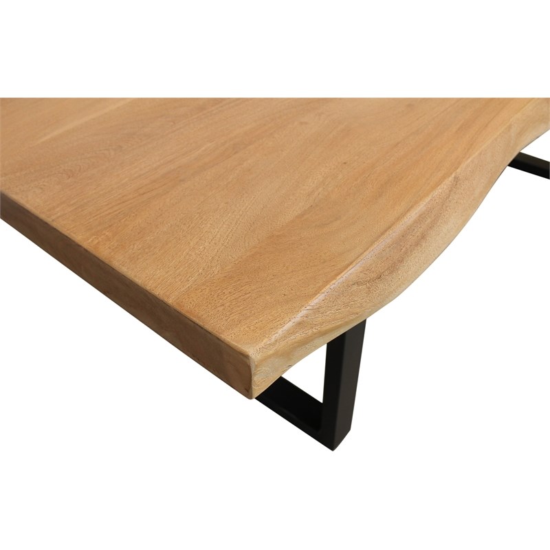 Sycamore Rustic Solid Wood Coffee Table with Live Edge in a Natural Finish