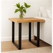 Sycamore Rustic Solid Wood End Table with Live Edge in a Natural Finish