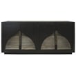 Kate 4-Door Solid Wood Sideboard with Oak Wood in a Dark Brown Finish