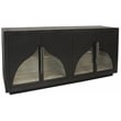 Kate 4-Door Solid Wood Sideboard with Oak Wood in a Dark Brown Finish
