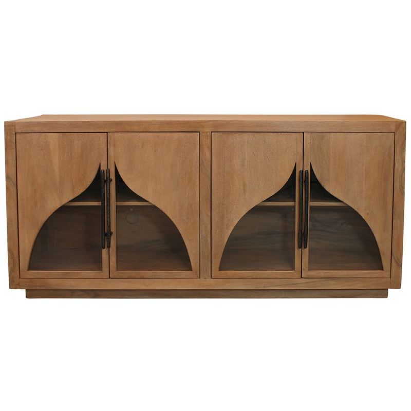 Kate 4-Door Solid Wood Sideboard with Acacia Wood in a Natural Finish