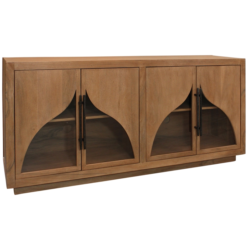 Kate 4-Door Solid Wood Sideboard with Acacia Wood in a Natural Finish