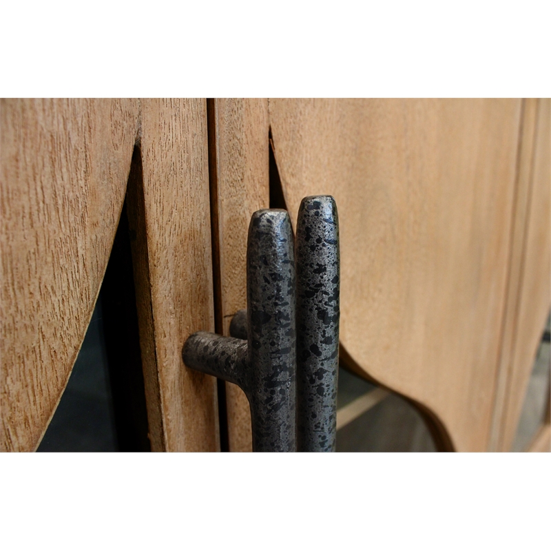 Kate 4-Door Solid Wood Sideboard with Acacia Wood in a Natural Finish