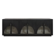 Kate 6-Door Solid Wood Sideboard with Oak Wood in a Dark Brown Finish