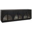 Kate 6-Door Solid Wood Sideboard with Oak Wood in a Dark Brown Finish