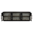 Kate 6-Door Solid Wood Sideboard with Oak Wood in a Dark Brown Finish