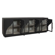 Kate 6-Door Solid Wood Sideboard with Oak Wood in a Dark Brown Finish