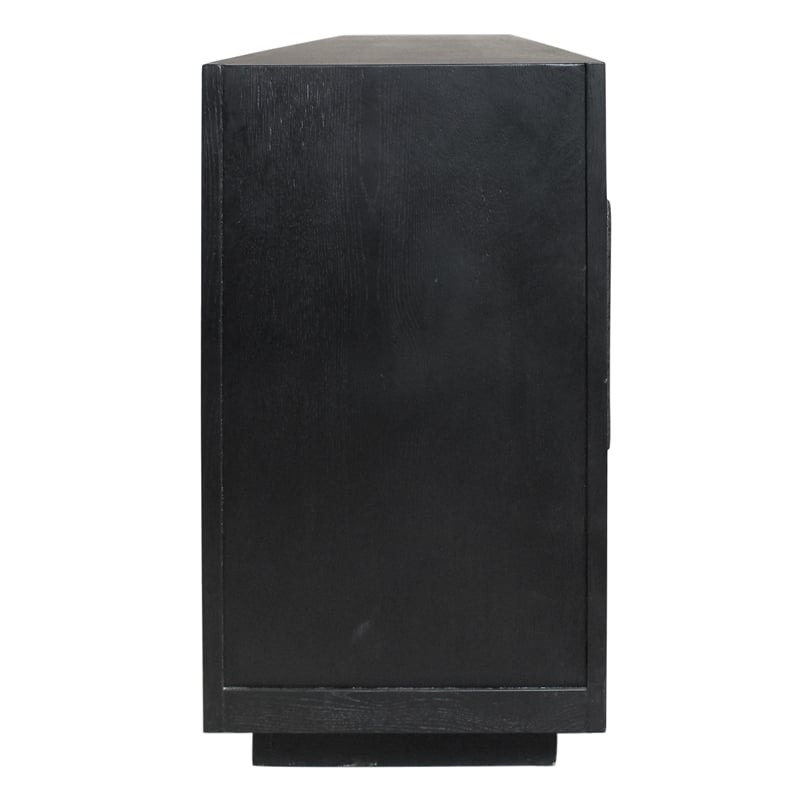 Kate 6-Door Solid Wood Sideboard with Oak Wood in a Dark Brown Finish