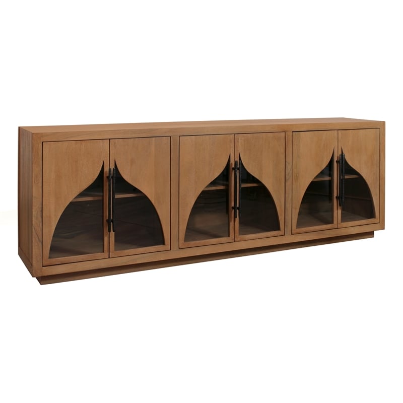 Kate 6-Door Solid Wood Sideboard with Acacia Wood in a Natural Finish