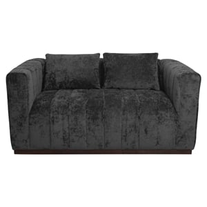 Upton Loveseat in Prism Black Color with Modern Solid Wood Base