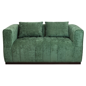 Upton Loveseat in Cypress Green Color with Modern Solid Wood Base