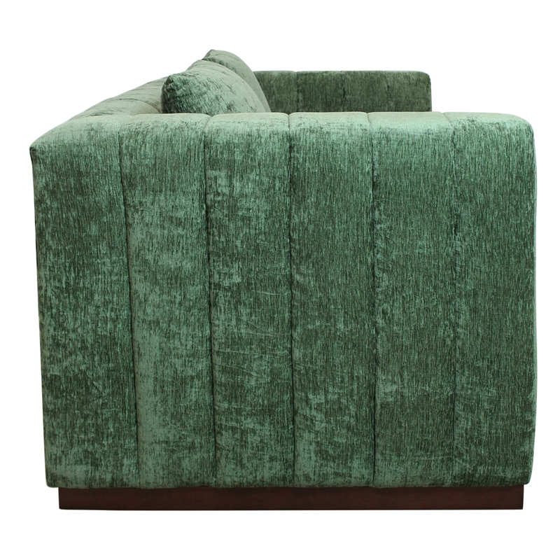 Upton Loveseat in Cypress Green Color with Modern Solid Wood Base