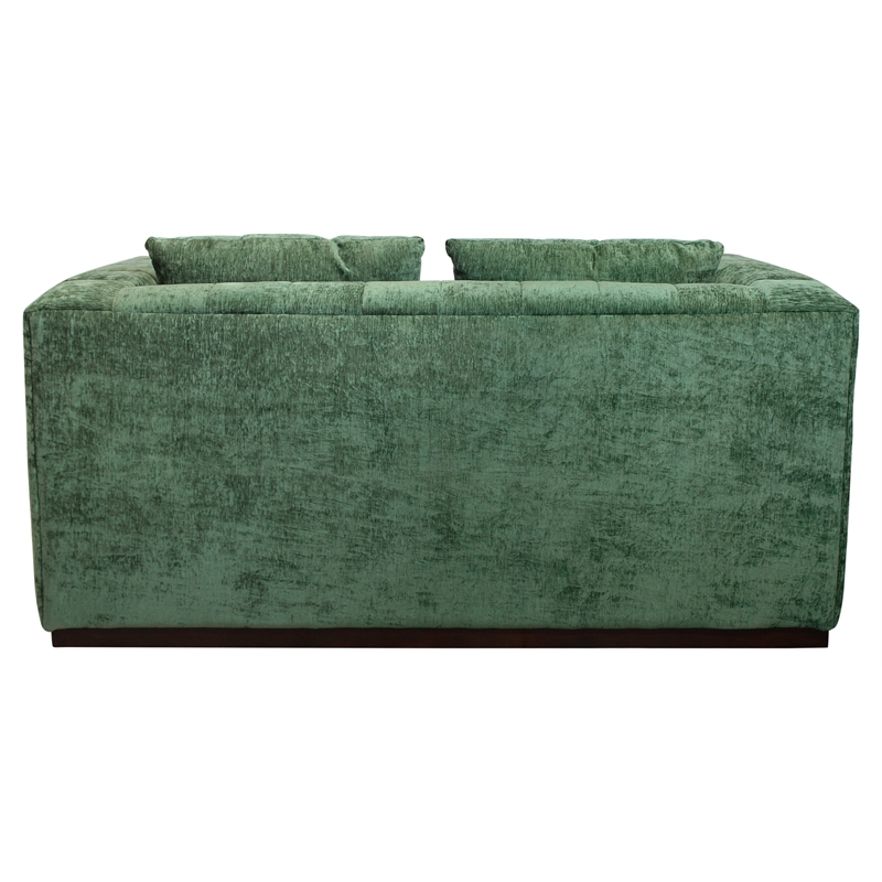 Upton Loveseat in Cypress Green Color with Modern Solid Wood Base