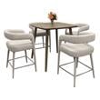 Cole 5 Piece Counter Set With Gathering Table And 4 Galway Ivory Counter Chairs