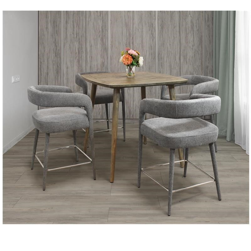 Cole 5 Piece Gathering Set With Counter Table And 4 Galway Grey Counter Chairs