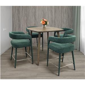 Cole 5 Piece Gathering Set With Counter Table And 4 Galway Teal Counter Chairs