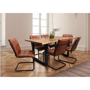 Bayside 7 Piece Set With 67&quot Dining Table And 6 Kurtz Medium Brown Side Chairs