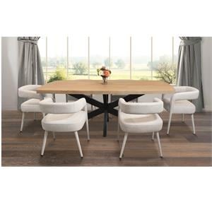 Logan 7 Piece Dining Set With 82&quot Dining Table And 6 Galway Ivory Side Chairs