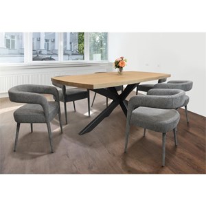 Logan 7 Piece Dining Set With 82&quot Dining Table And 6 Galway Grey Side Chairs