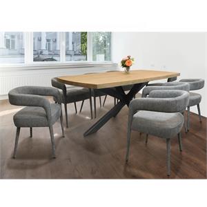 Logan 9 Piece Dining Set With 82&quot Dining Table And 8 Galway Grey Side Chairs