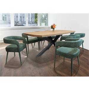 Logan 9 Piece Dining Set With 82&quot Dining Table And 8 Galway Teal Side Chairs