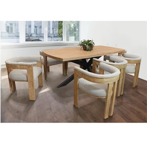 Logan 9 Piece Set With 82&quot Dining Table And 8 Trish Gray Arm Chairs
